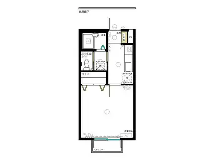 すみれアパート(1K/2階)の間取り写真
