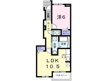 ガーデンヒルズ神戸西(1LDK/1階)の間取り写真