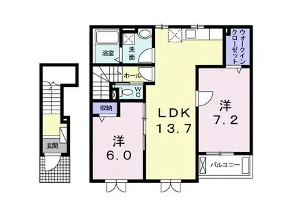 アンシャンテ(2LDK/2階)の間取り写真