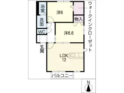 ORANGE COURT B(2LDK/2階)の間取り写真
