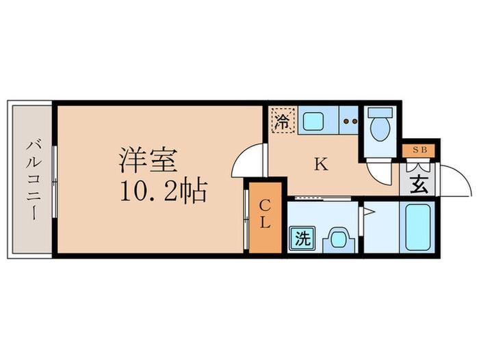 メゾン澤野井(1K/2階)の間取り写真