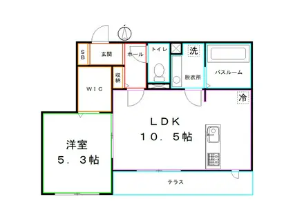 ティルタ アユ(1LDK/2階)の間取り写真