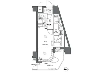 ZOOM中野坂上(1K/5階)の間取り写真