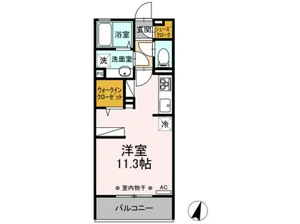 サン・メゾン栃木駅南(ワンルーム/2階)の間取り写真