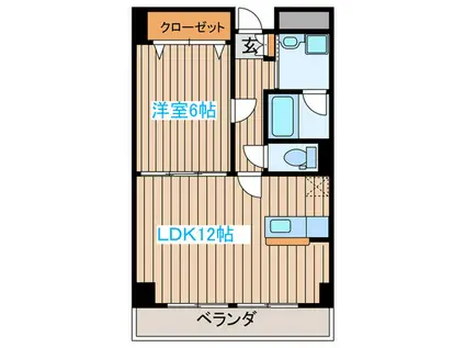 サークル10ビル(1LDK/6階)の間取り写真