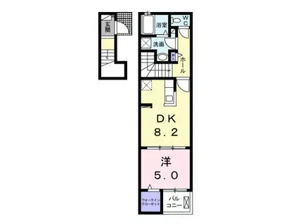 ハミングバ一ドI(1DK/2階)の間取り写真