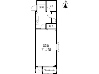 グリーンハイツI番館(1K/2階)の間取り写真