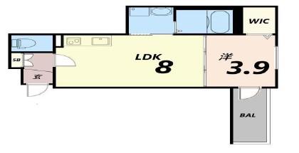 HABITASION京口(1LDK/1階)の間取り写真