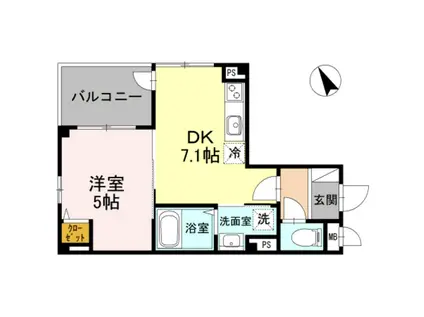 阪堺電気軌道阪堺線 宿院駅 徒歩4分 5階建 築8年(1DK/2階)の間取り写真