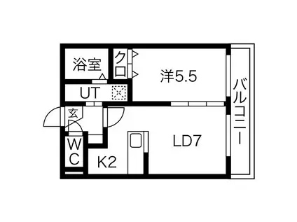 エルプレシア南22条(1LDK/4階)の間取り写真