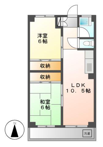白竜ビル(2LDK/3階)の間取り写真