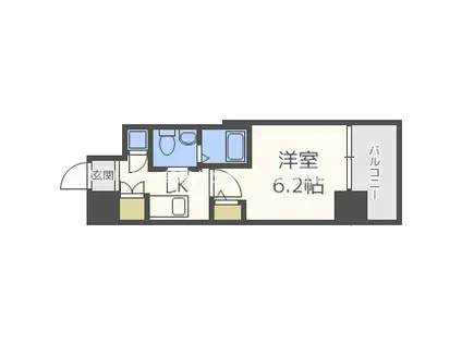 アドバンス西梅田ラシュレ(1K/12階)の間取り写真