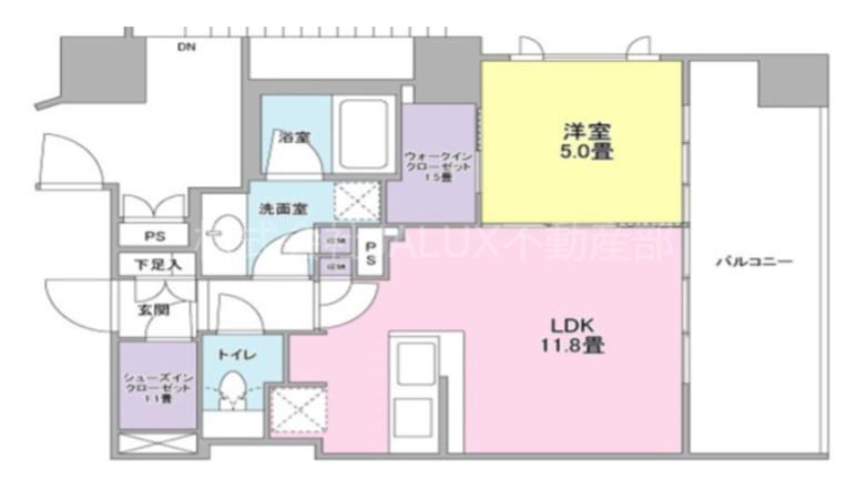 クローバー神田紺屋町(1LDK/2階)の間取り写真