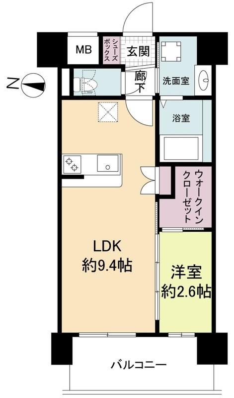 セレニテ東三国ミラク(1LDK/8階)の間取り写真