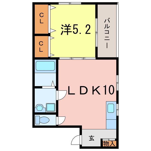 アルファーステイ T・H(1LDK/2階)の間取り写真