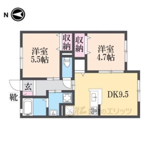 サンマルコ川西(2LDK/1階)の間取り写真