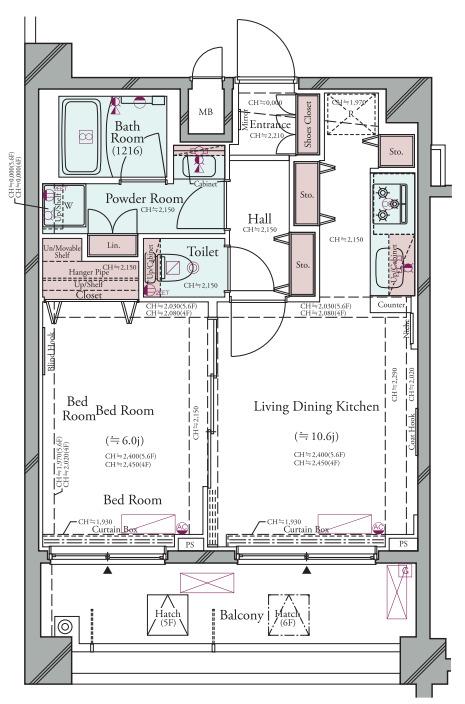 プラシア蒲田 THE GRAND RESIDENCE(1LDK/5階)の間取り写真