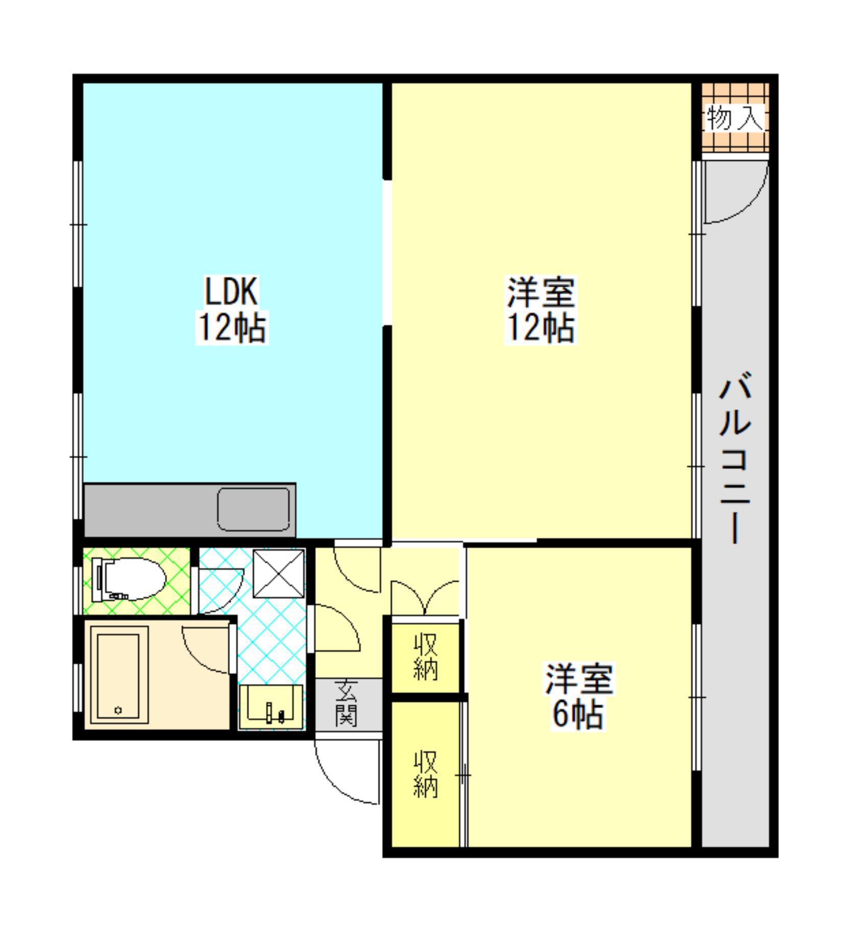 レジデンス登町(2LDK/3階)の間取り写真
