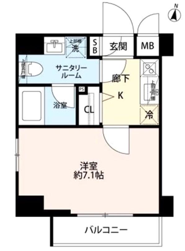 GRAND CONCIERGE 恵比寿(1K/7階)の間取り写真
