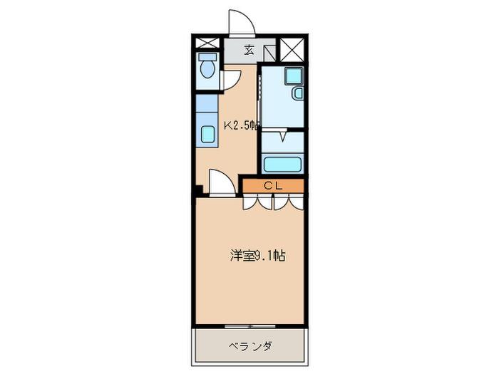 ロイヤル木の家Ⅱ番館(1K/1階)の間取り写真