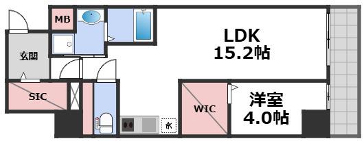 LEGALAND猫 MIYAKOJIMA(1LDK/4階)の間取り写真