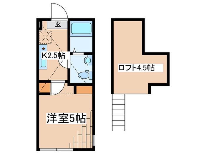 木洩れ日と珈琲の(1K/1階)の間取り写真