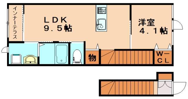 ラピュタIII(1LDK/2階)の間取り写真