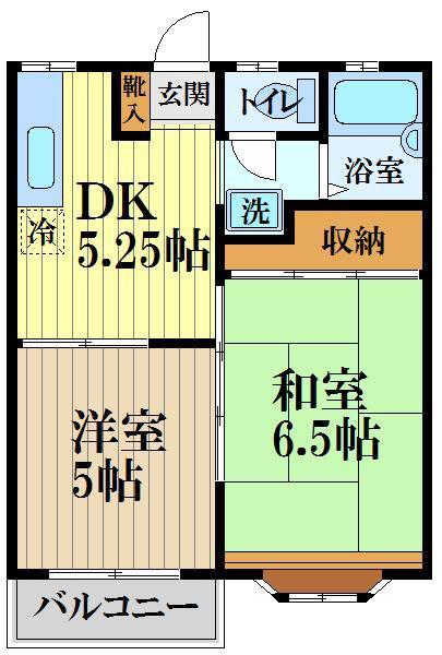 HONDA APARTMENT(2DK/2階)の間取り写真