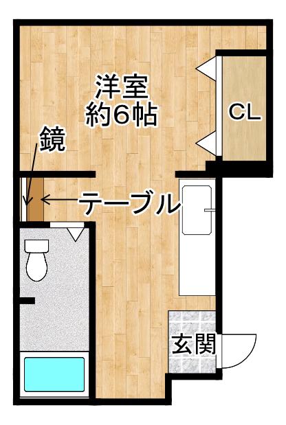 富岡ビル(ワンルーム/2階)の間取り写真