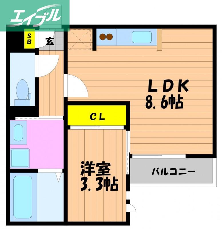 GRANDTIC ETERNALLY(1LDK/1階)の間取り写真