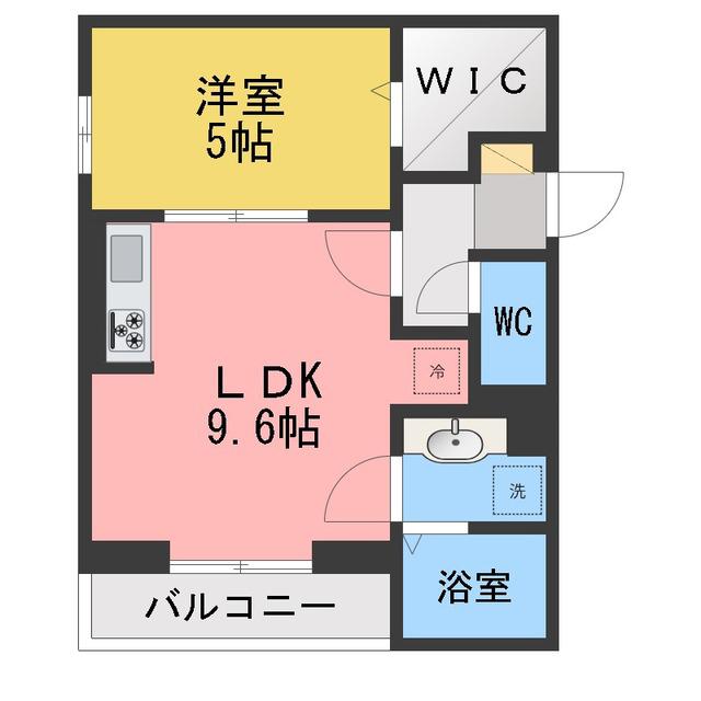 ドムスクレスト清新二丁目(1LDK/3階)の間取り写真
