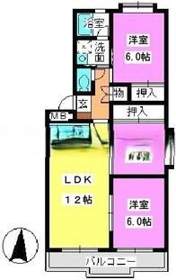 メゾン・ド・FUJI(3LDK/2階)の間取り写真