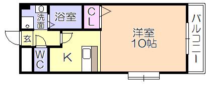 ラミアカーメラウーノ(1K/1階)の間取り写真
