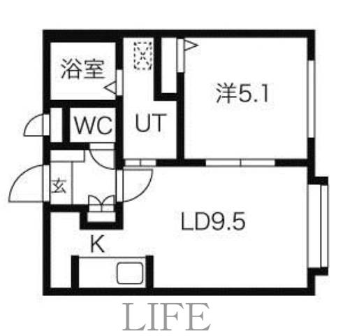 平岸アペリオ(1LDK/4階)の間取り写真
