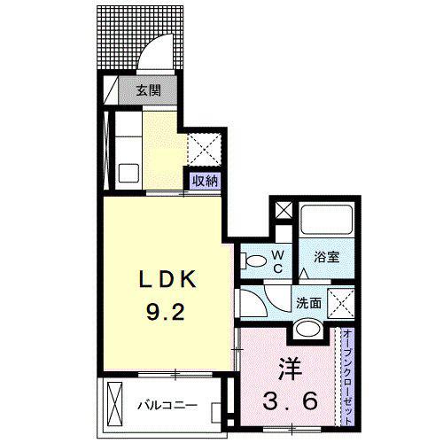 マーシャル(1LDK/1階)の間取り写真