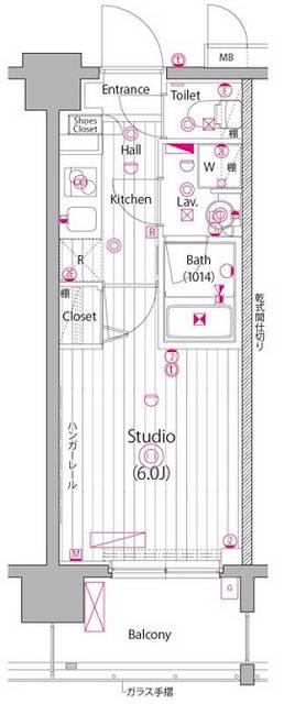 グランド・ガーラ大森II(1K/4階)の間取り写真