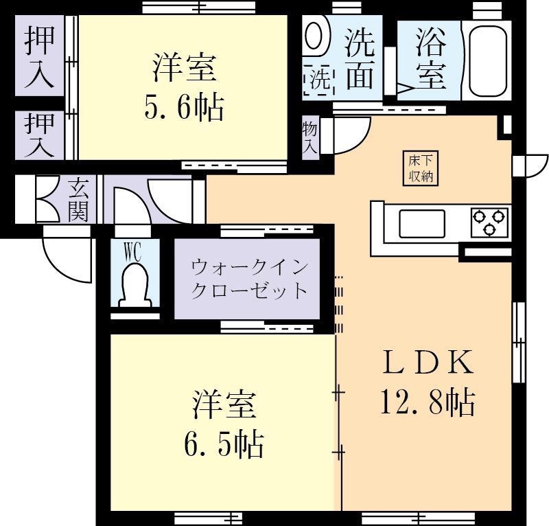 ヴェルデ(2LDK/2階)の間取り写真