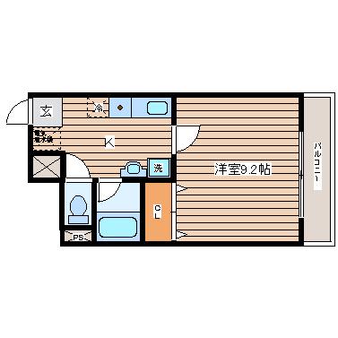メゾンフルール榴岡(1K/5階)の間取り写真