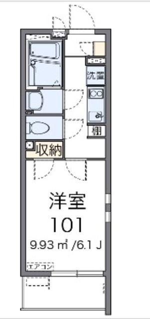 クレイノ栞(1K/1階)の間取り写真