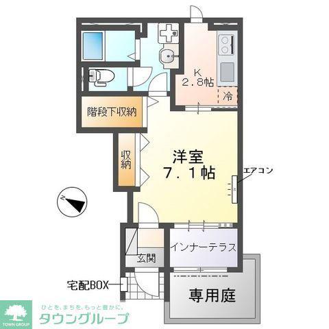 グランアサヒ(1K/1階)の間取り写真