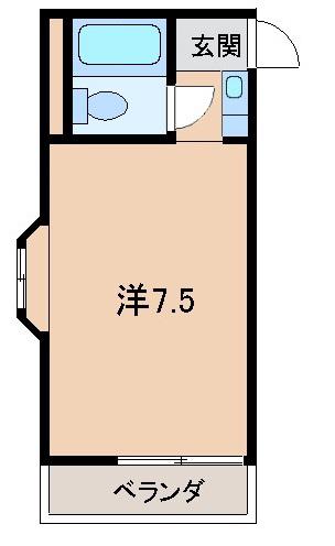 ヴェルナールゆあさ(ワンルーム/4階)の間取り写真