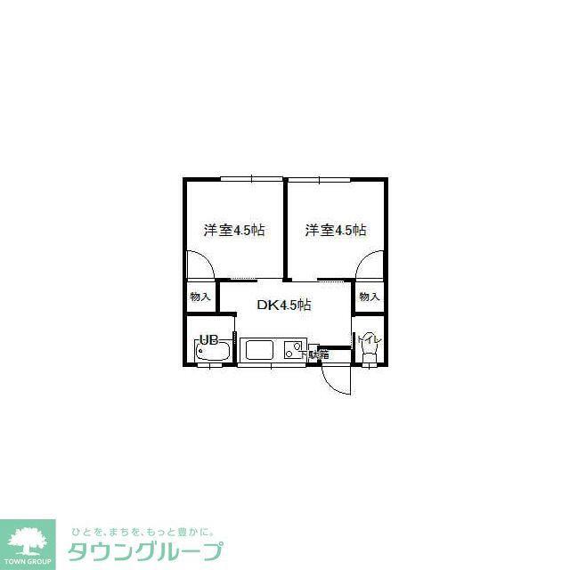 さくら荘(2DK/2階)の間取り写真
