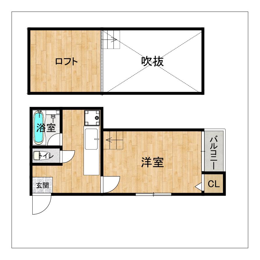 ラフィーネ耀41(1K/1階)の間取り写真