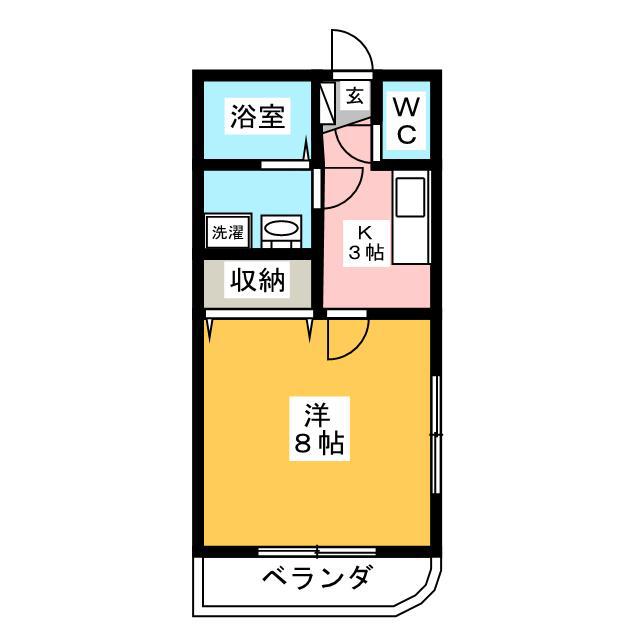 イストワール(1K/2階)の間取り写真