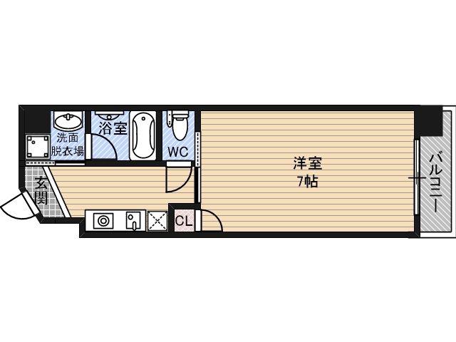 コンチネンタル難波東(1K/10階)の間取り写真