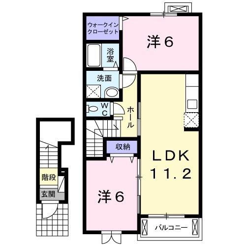 アバニコ(2LDK/2階)の間取り写真