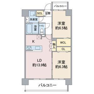 エトワール本郷駅前(2LDK/7階)の間取り写真