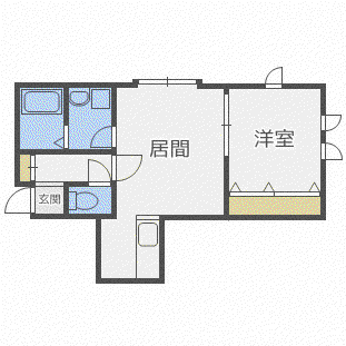 フラットMT21(1LDK/2階)の間取り写真