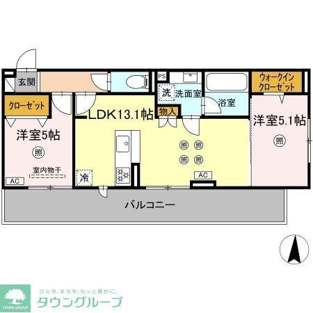 DーROOM今宿駅前1丁目(2LDK/3階)の間取り写真