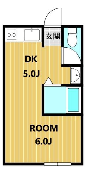 コーポ青木(1DK/3階)の間取り写真